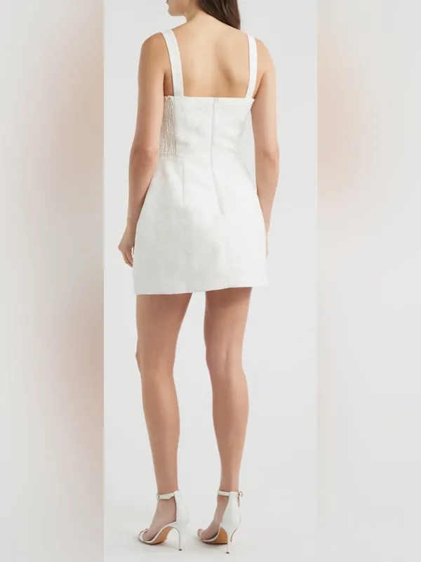 NEW Amanda Uprichard Martini Floral Jacquard White Romper Sz S - Image 4
