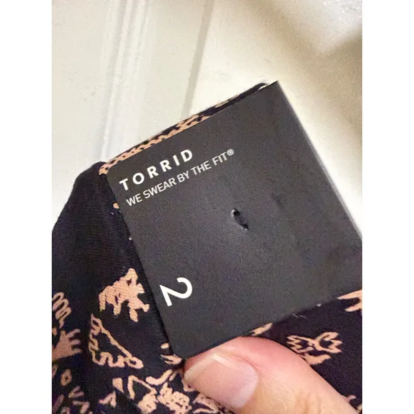 Torrid Signature Waist Premium Black Peach Geometric Leggings 2 2X 18 20 NWT - Image 7