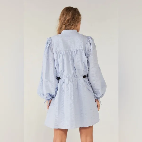 SOVERE Vive Cut Out Smock Dress - Powder Blue Size Small NWT - Image 4