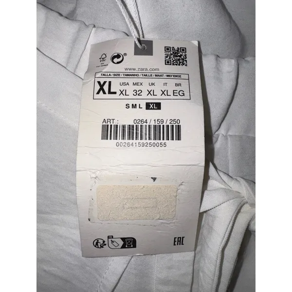 Zara White Wide Leg Wrap Split Front Tie Waist Pants 0264/159 XL‎ NEW - Image 7