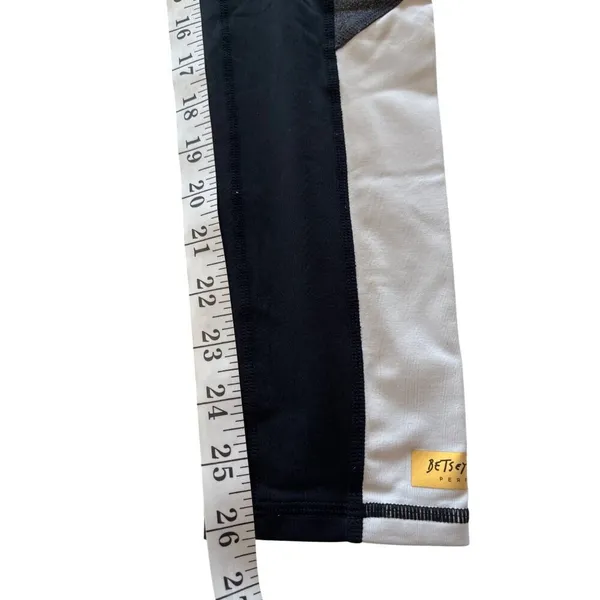 Betsey Johnson Performance Womens Leggings M Black/Gray/Gold Polyester Spandex - Image 4