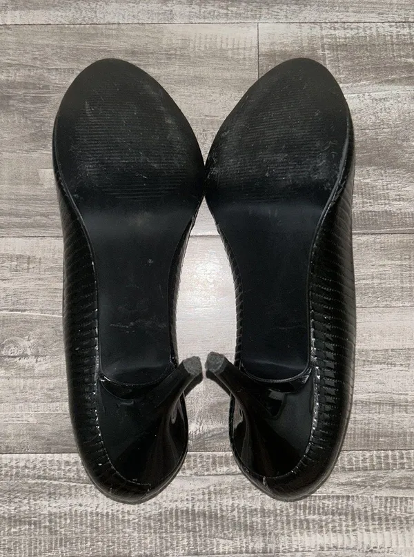 Westies Black Slip On Peep Toe Business Casual Heels Size 8 - Image 4