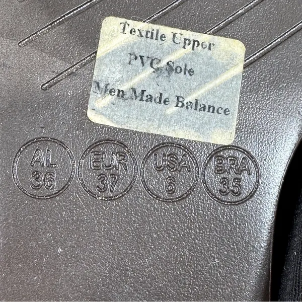 Ragg Elastic Strap Square Toe Slide‎ Thong Sandals Black Size 6 - Image 9