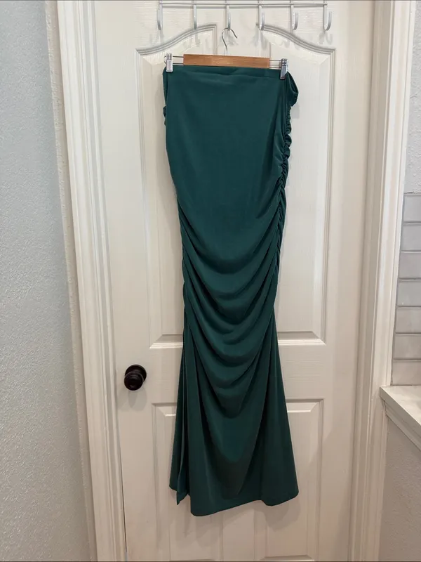 By Anthropologie rouched strapless teal maxi dress - Image 7