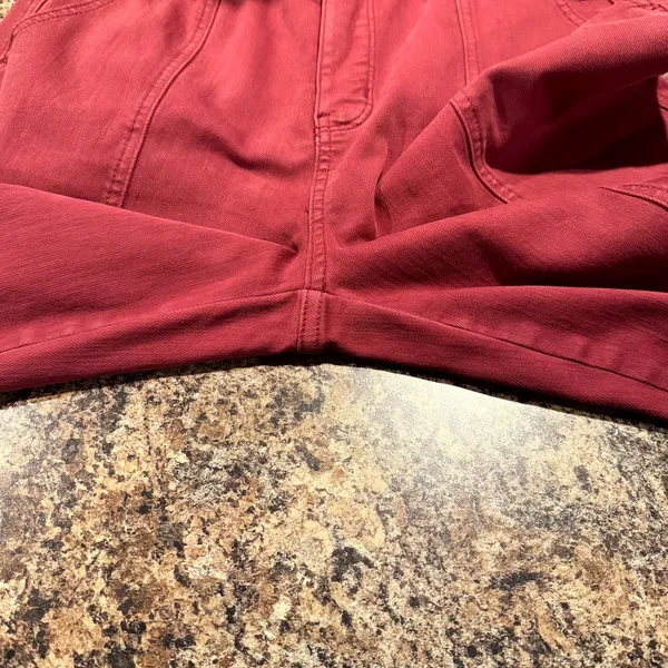 Judy Blue Jeans High Rise Straight Wide Leg Front Seam Minimalist Burgundy 13/31 - Image 6