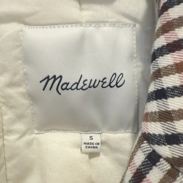 MADEWELL‎ Padded Plaid Jacket size Small NB250 Oversized - Image 5