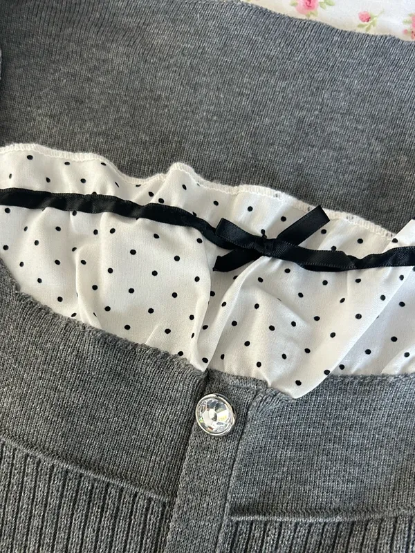 Gray Ribbed Button - Image 2