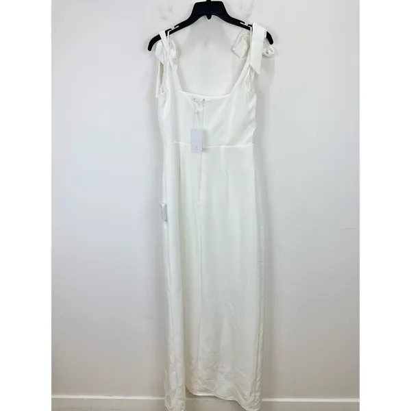 Lulus Your Sweetie White Tie Strap Column Maxi Dress Wedding Bridal Large NWT - Image 11