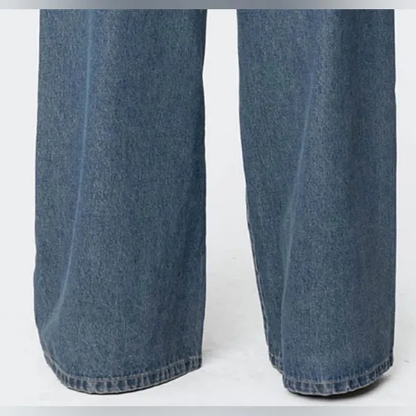 NWT PAC SUN Online Exclusive Edikted Vyxex Vintage Wash Low-Rise Bowtie Jeans, L - Image 5