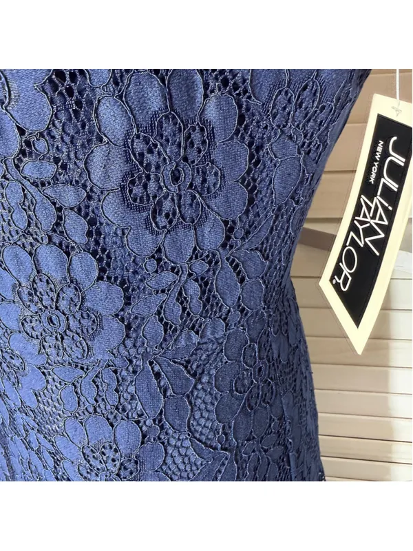 NWT Julian Taylor blue floral lace dress fit flare cocktail mod whimsigoth glam - Image 6