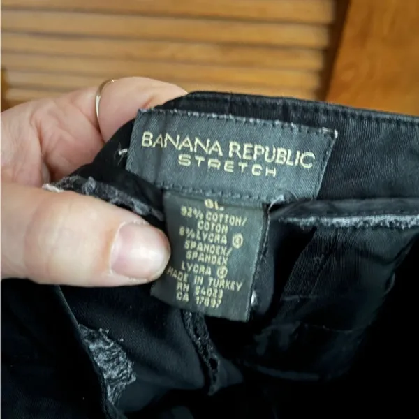 Banana Republic Womens stretch Pants in black size 8 vtg - Image 3