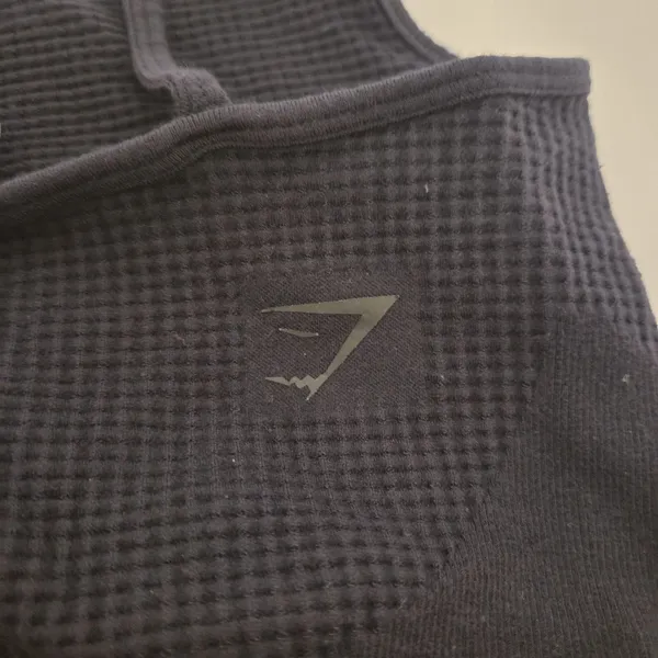 Gymshark Pause Waffle Knit Sports Bra Activewear Athleisure Black Medium - Image 3