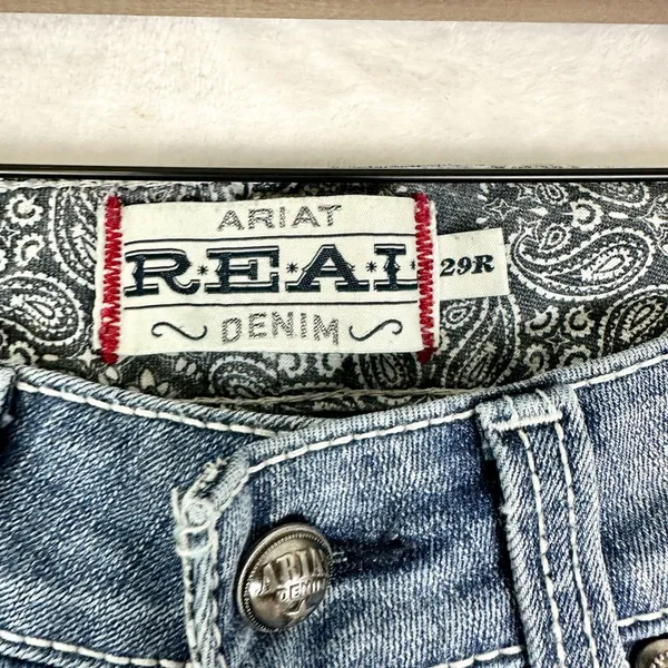 Ariat REAL Straight Leg Jean Size 29 Mid Rise Stretch Western Rodeo - Image 9