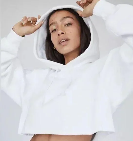 Aritzia TNA Cozy Fleece Boyfriend Cropped Hoodie - Image 3
