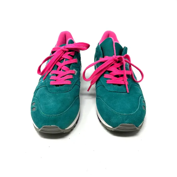 Asics Gel Lyte III Size 7 Shoes Sneakers Blue with Pink Laces Sports Activewear‎ - Image 8