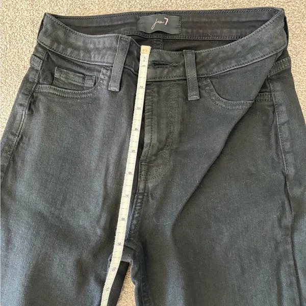 JEN7 - 7 For All Mankind Coated Black Straight Leg Jean - Image 5