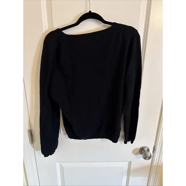 Lords & Taylor Two Ply Cashmere Women's Long Sleeve Pullover Black Sweater XL - Image 3