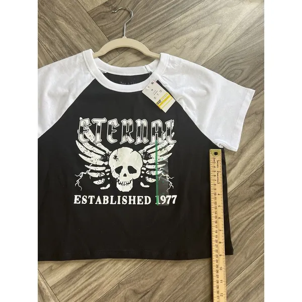 Zoe + Liv Juniors Eternal Est 1977 Cropped T-Shirt Size M - Image 5
