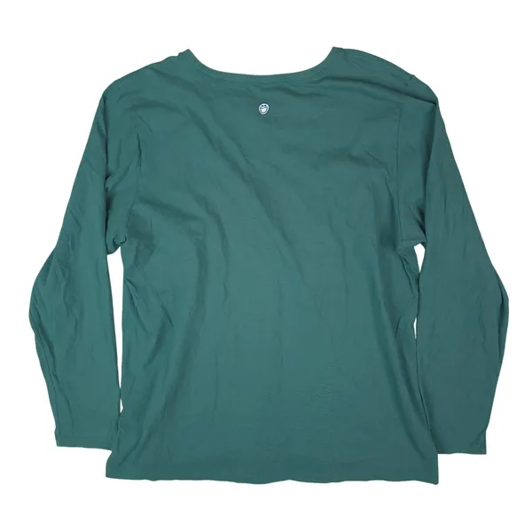 Life is Good Long Sleeve T-Shirt Womens XXL Green Happy Dance Dog Graphic Tee - Image 2