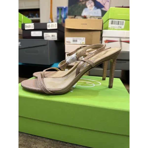 Sam Edelman‎ Doran strappy stiletto heels in a beige Size 9.5 Maple Croc Leather - Image 2