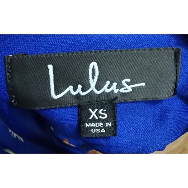Lulus Royal Blue Floral Print Halter Neck Swing‎ Dress Summer Party Cocktail XS - Image 5
