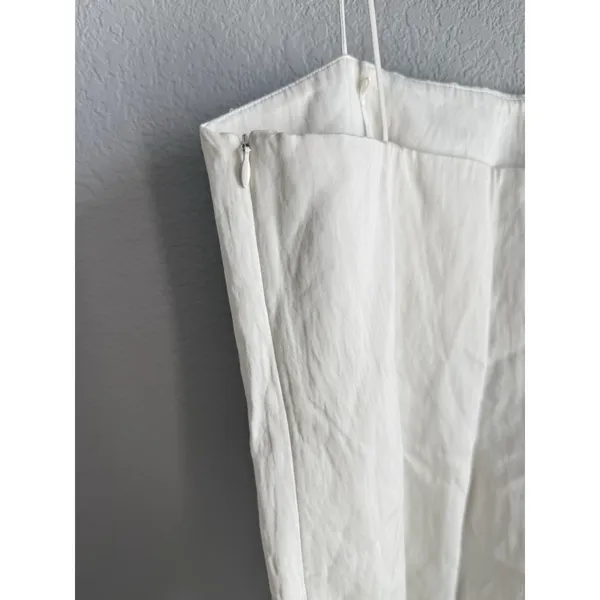Zara ZW Collection Drop Waist MIDI Dress Oyster White Square Neck Minimalist XL - Image 6