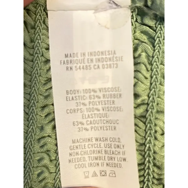 1275 | Aerie Satin Smocked Back‎ Cropped Cami Tank Top Green Womens Large - Image 6