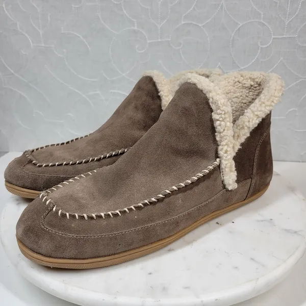 Blondo Serene Slippers Womens 11 Brown Suede Sherpa Lining Waterproof Moccasin - Image 4