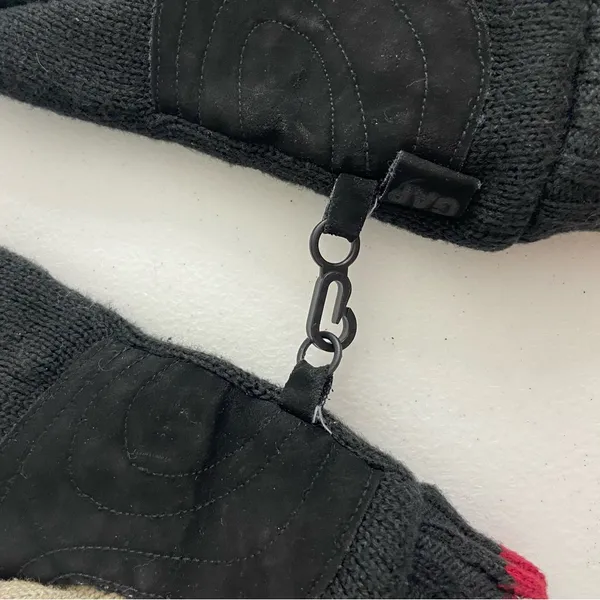 GAP adult‎ black gray red connectable double lined thick soft warm knit gloves - Image 5
