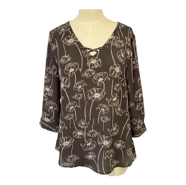 Maurice’s Gray Long Sleeve Popover Blouse - Image 7