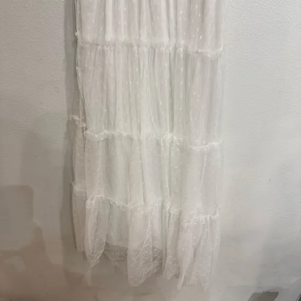 Blu Pepper White Swiss Dot Tulle Tiered Maxi Dress Sz S NWT - Image 4