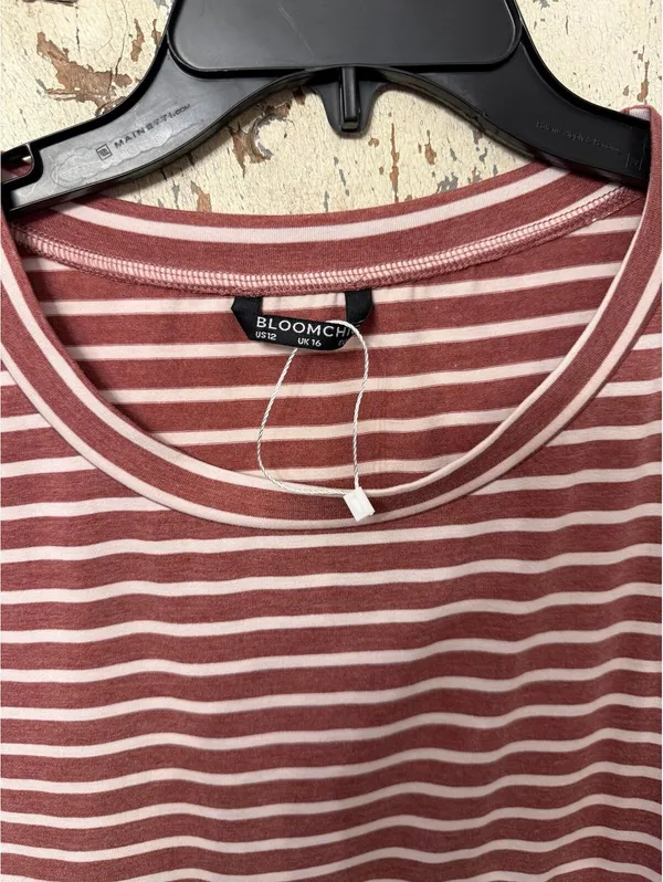 Bloomchic Red and White Striped Short Sleeve Tee size 12 NWOT - Image 4