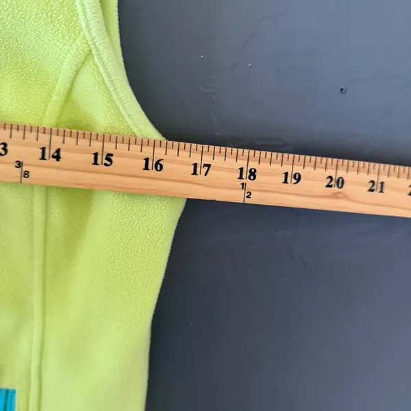 Talbots Womens Petite‎ Small Neon Lime Yellow Full Zip Fleece Vest Outdoor - Image 7