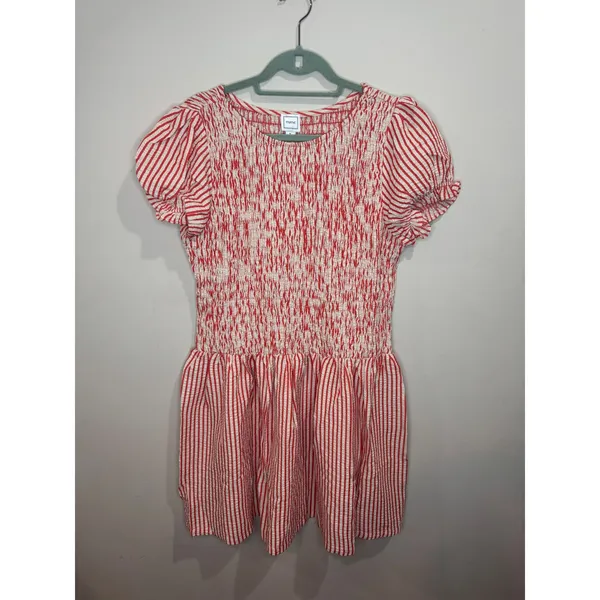 Maeve Margie Smocked Striped Mini Dress NWT Red Cream Sz XL - Image 2