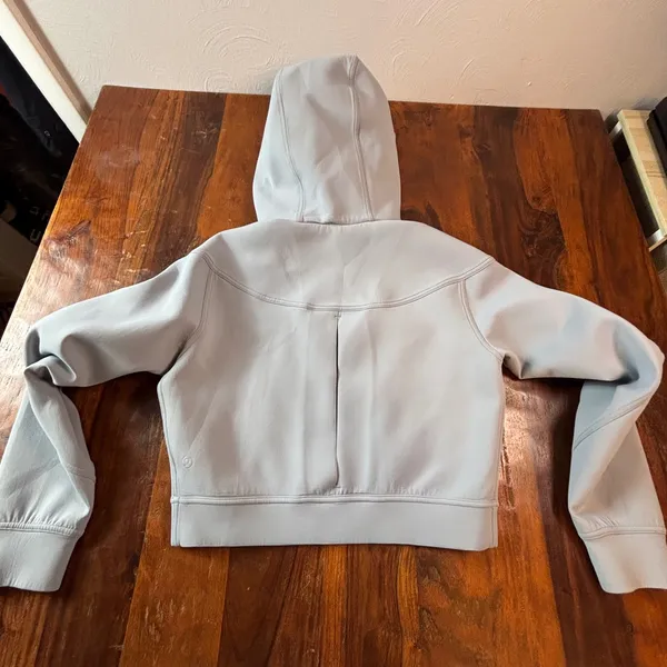 Lululemon Rogue‎ Renegade Zip Up Hoodie Blue Grey Cropped Jacket Size 4 - Image 3