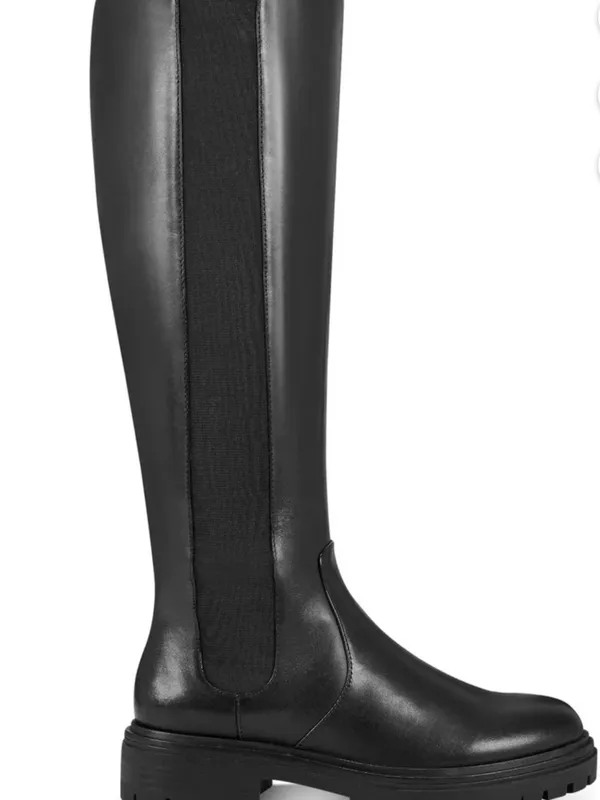 INC International Concepts Black Over-the-Knee Chelsea Lug Boots - Image 2