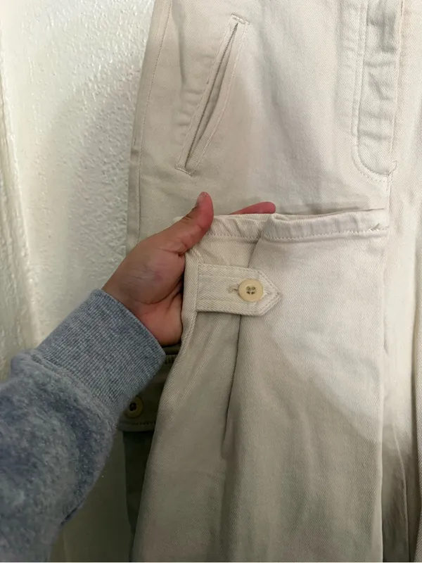 Aritzia Wilfred Free Modern Cargo Pant Cream Straight-Leg Cargo Pants size 4 - Image 9