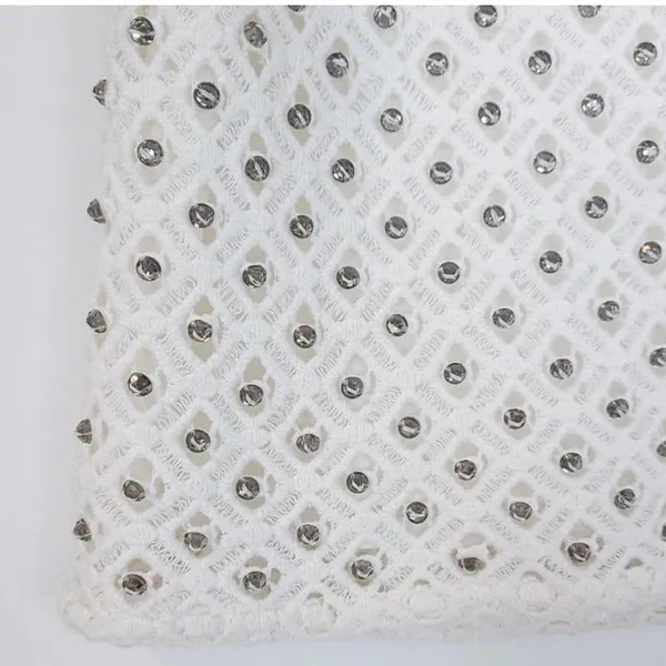 Zara cream / ivory / off white sequin embellished crochet mini skirt - Image 2