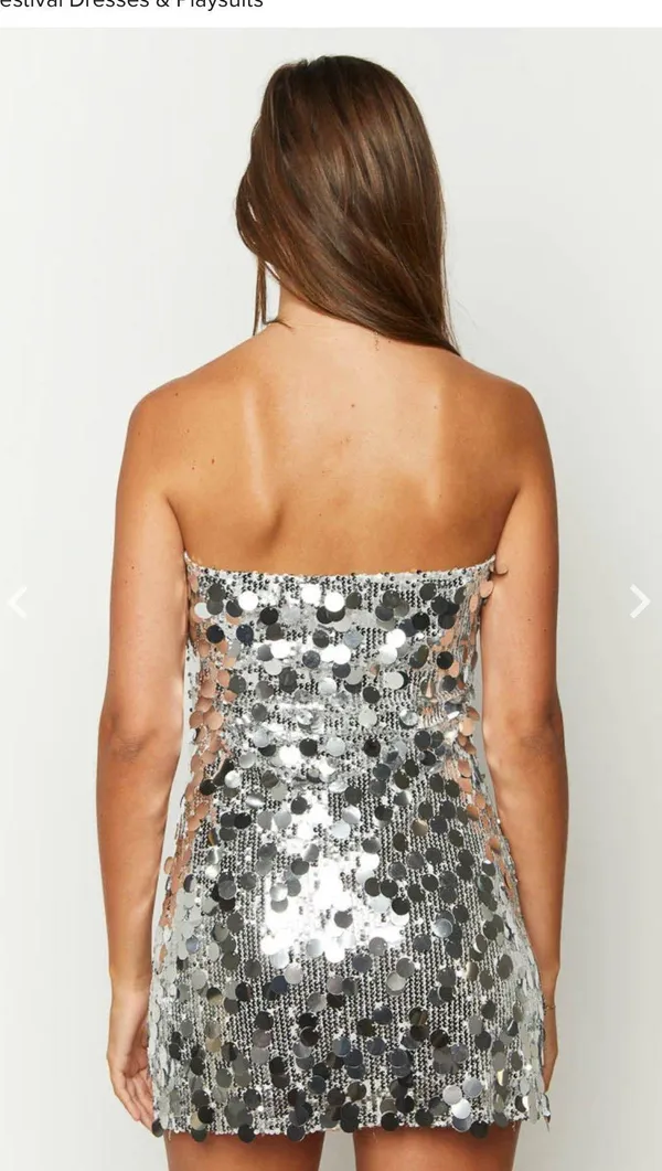 Silver Sequin Dress - Image 3