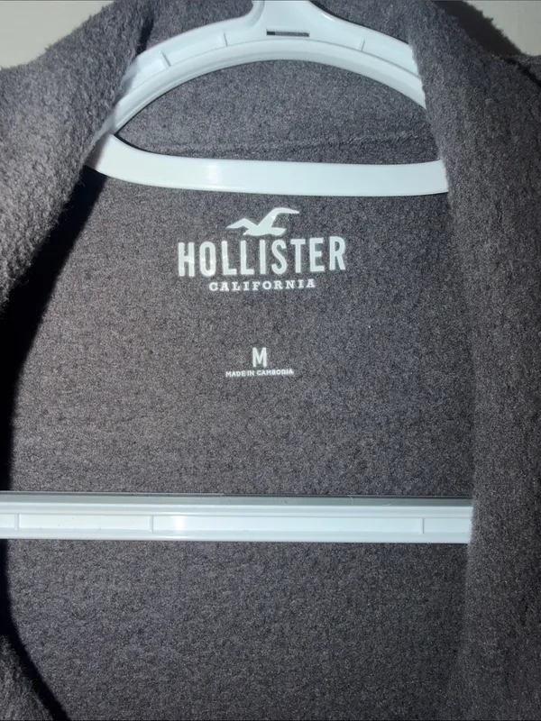 Hollister Oversized Fleece-Lined Shacket - Charcoal Grey - Size Medium - Like Ne - Image 4