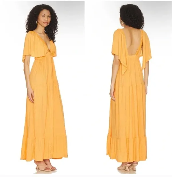 Free People Beach La La Maxi in Bird Of Yellow Womens Small - Image 2