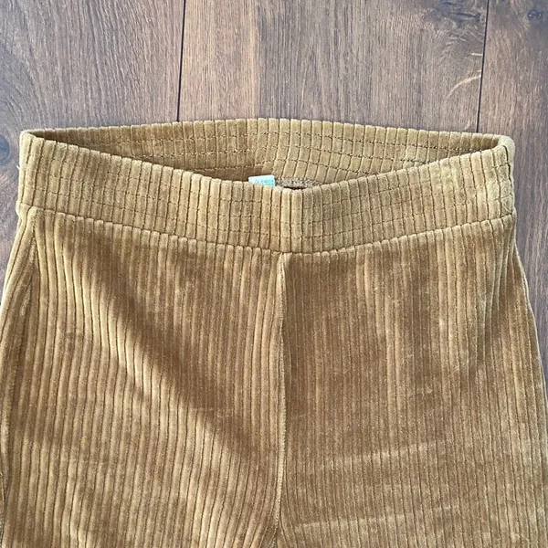 Aerie Groove on Velour High Waisted Flare Pants Ribbed Velvet Small Brown Retro - Image 2
