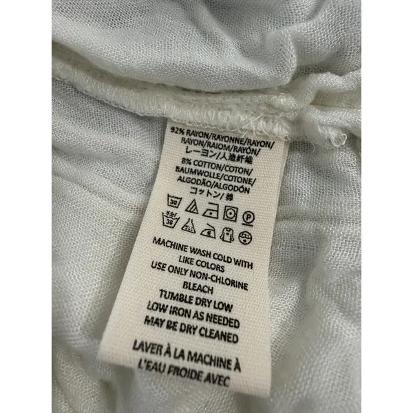 Free People Womens Ivory Rayon Cotton Gauze Oversized Button‎ Down Shirt XS 3332 - Image 7