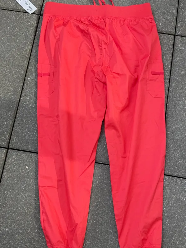 NWT Butter-Soft Stretch Cargo Jogger Scrub Pants Red XL - Image 5