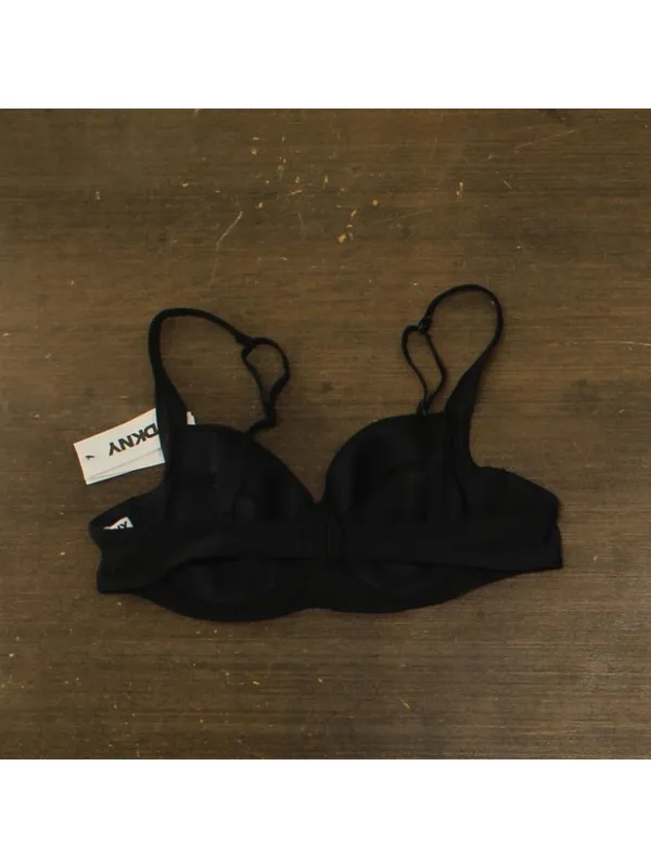 NWT DKNY Womens Molded Underwire Bikini Top Swim DIMTS401 Black XL - Image 3