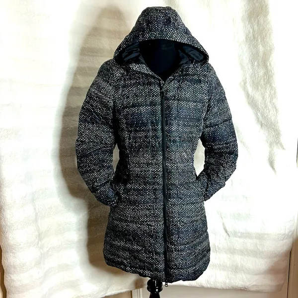 The North Face Womens Gotham Jacket Hooded TNF Black Donegal Print. Size SP. - Image 3