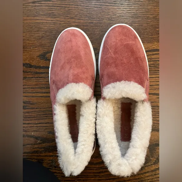 M. Gemi The Luciana Cerchio Shearling Slip On Sneaker Pink Mauve - Image 3