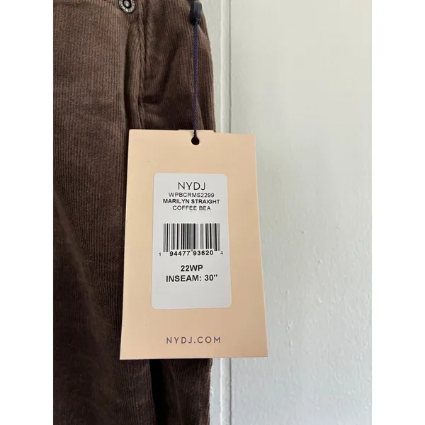 NWT NYDJ Marilyn Straight Corduroy Pants Coffee Bean Brown 22WP - Image 4