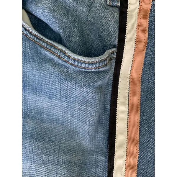 McGuire Denim McGuire Ibiza Crop Step Hem Jeans Racer Side Stripe Style 5b women's size 28 - Image 3