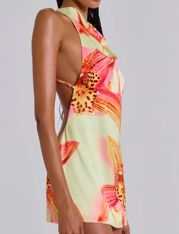Jaded London Lucia Backless Mini Dress With Flower Detail - Image 2